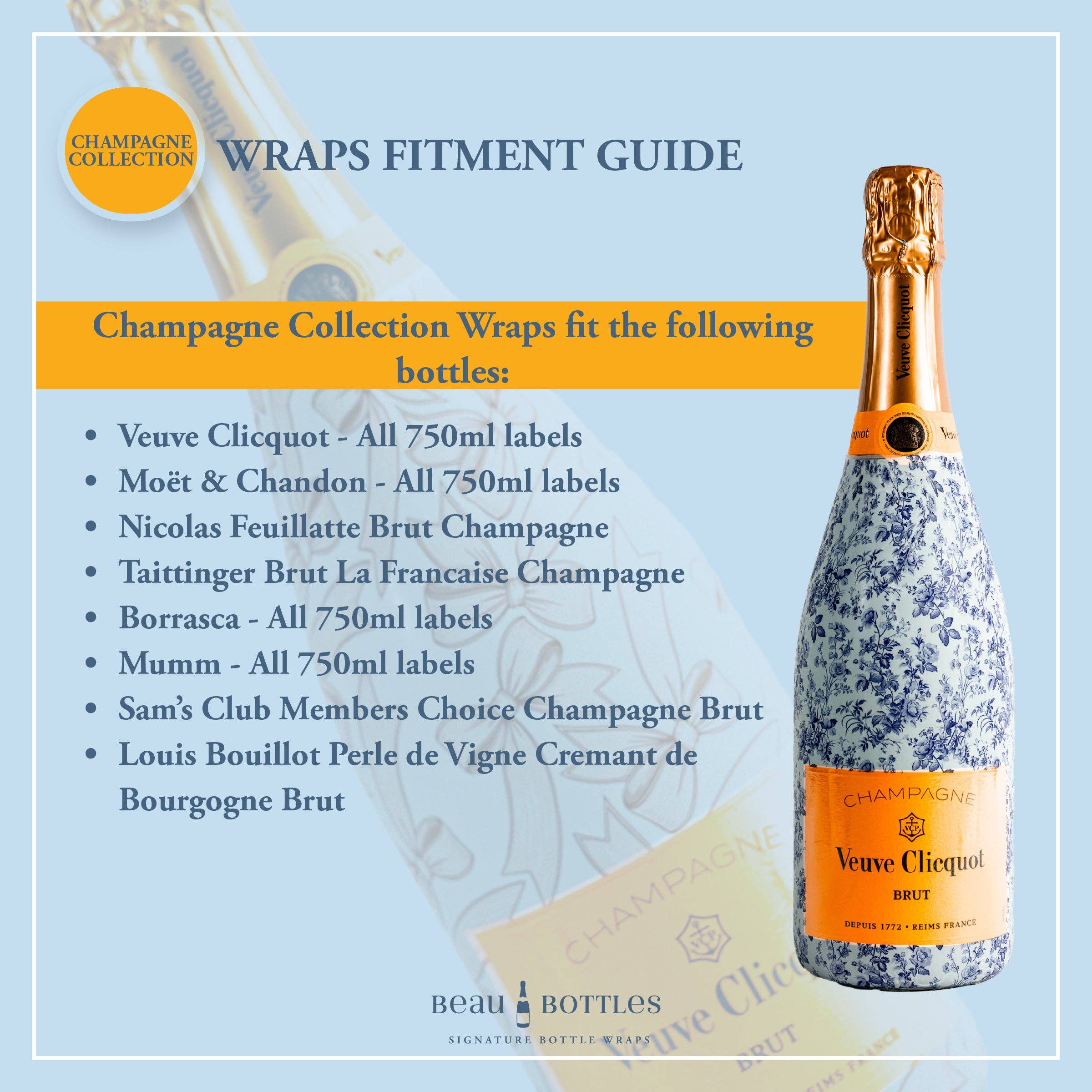 Bottle Wrap Pink Seashells - Champagne Collection
