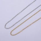 15.5" Gold Filled Dainty 1.3 mm Cable Chain Necklace: Gold
