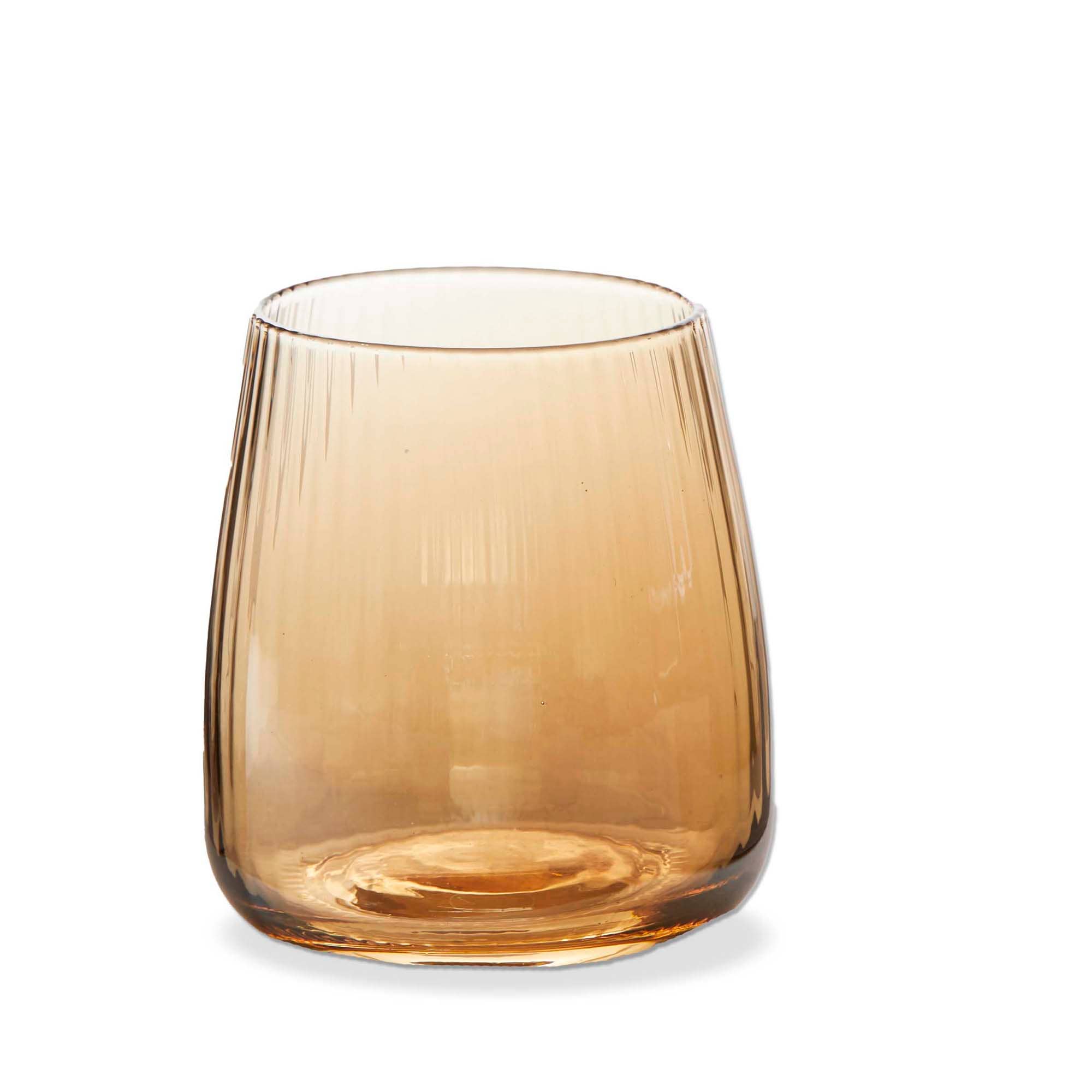 Chelsea Optic Stemless Wine Glass Amber Glass Everyday: Gold / Glass