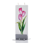 Flat Handmade Candle-Red Tulips