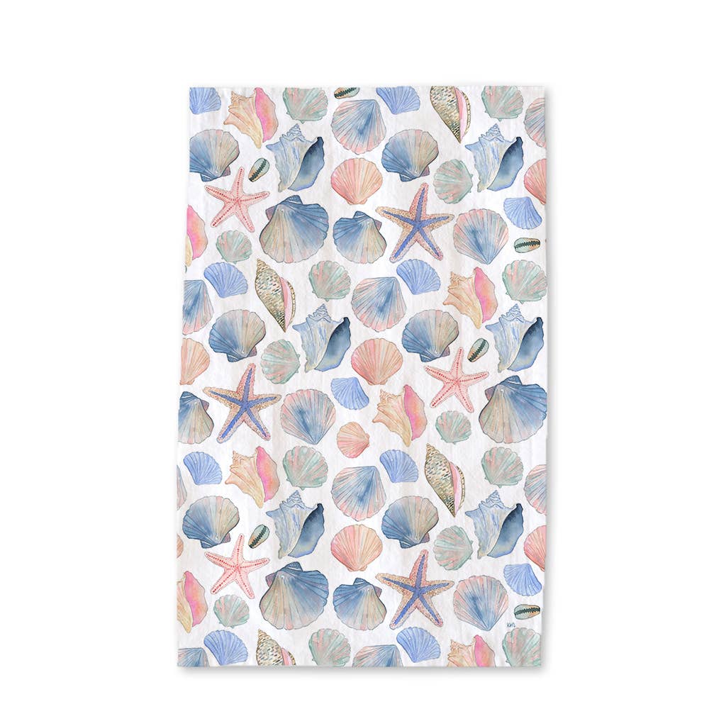 Seashells Tea Towel - Coastal/Beach Summer