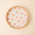 Large Round Wood Enamel Tray-Endless Daydream Cream