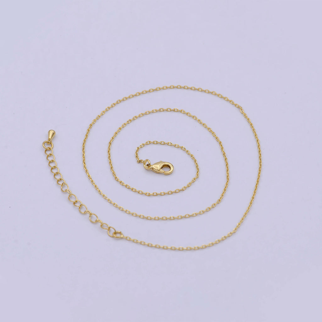 Dainty Cable Chain 24K Gold Filled Chain Necklace 17.7 inch