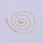 Dainty Cable Chain 24K Gold Filled Chain Necklace 17.7 inch