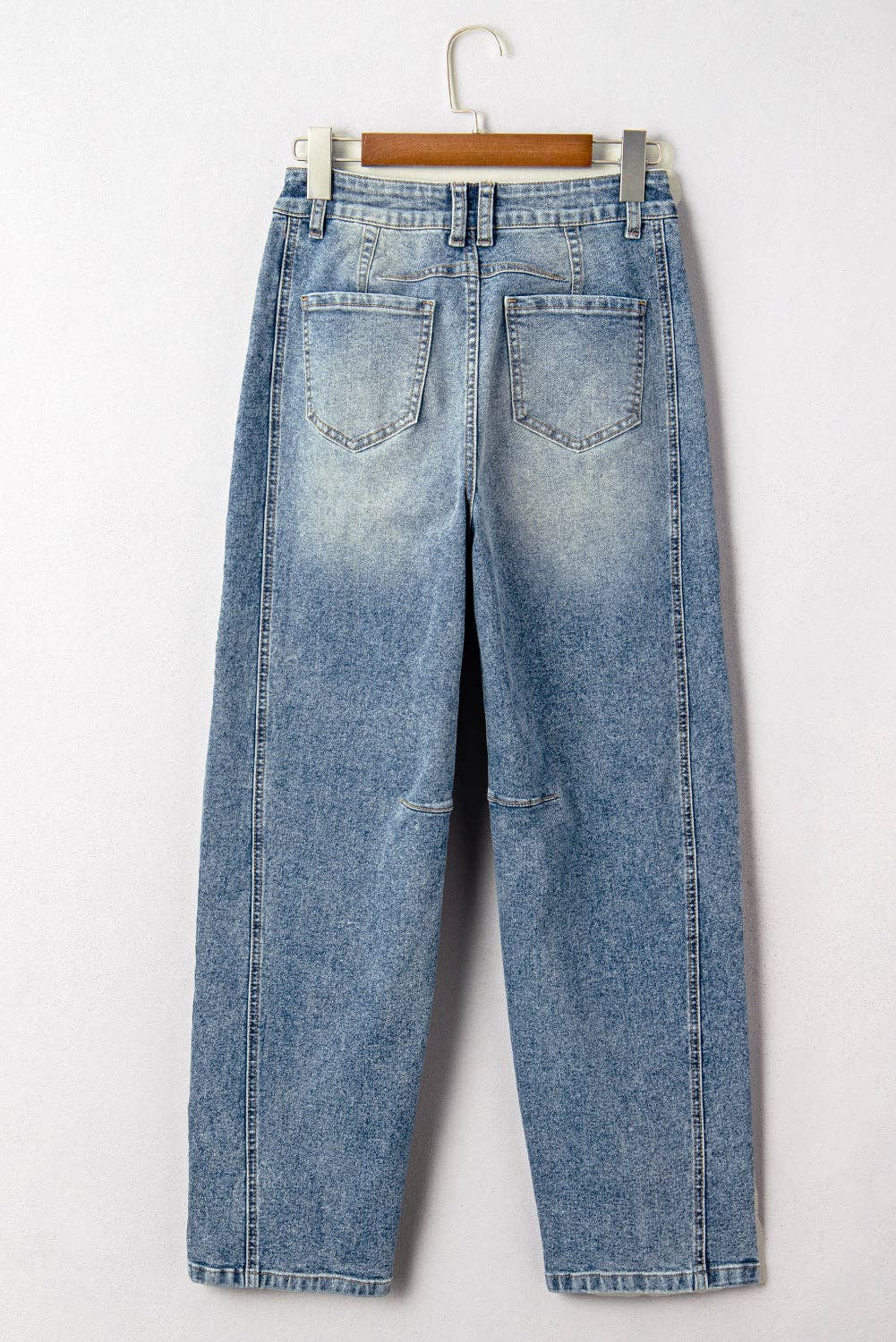 Denim Vintage Washed Seam Shift Jeans: Dusk Blue