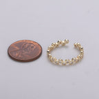 Dainty Gold cubic zirconia CZ bezel stacking ring
