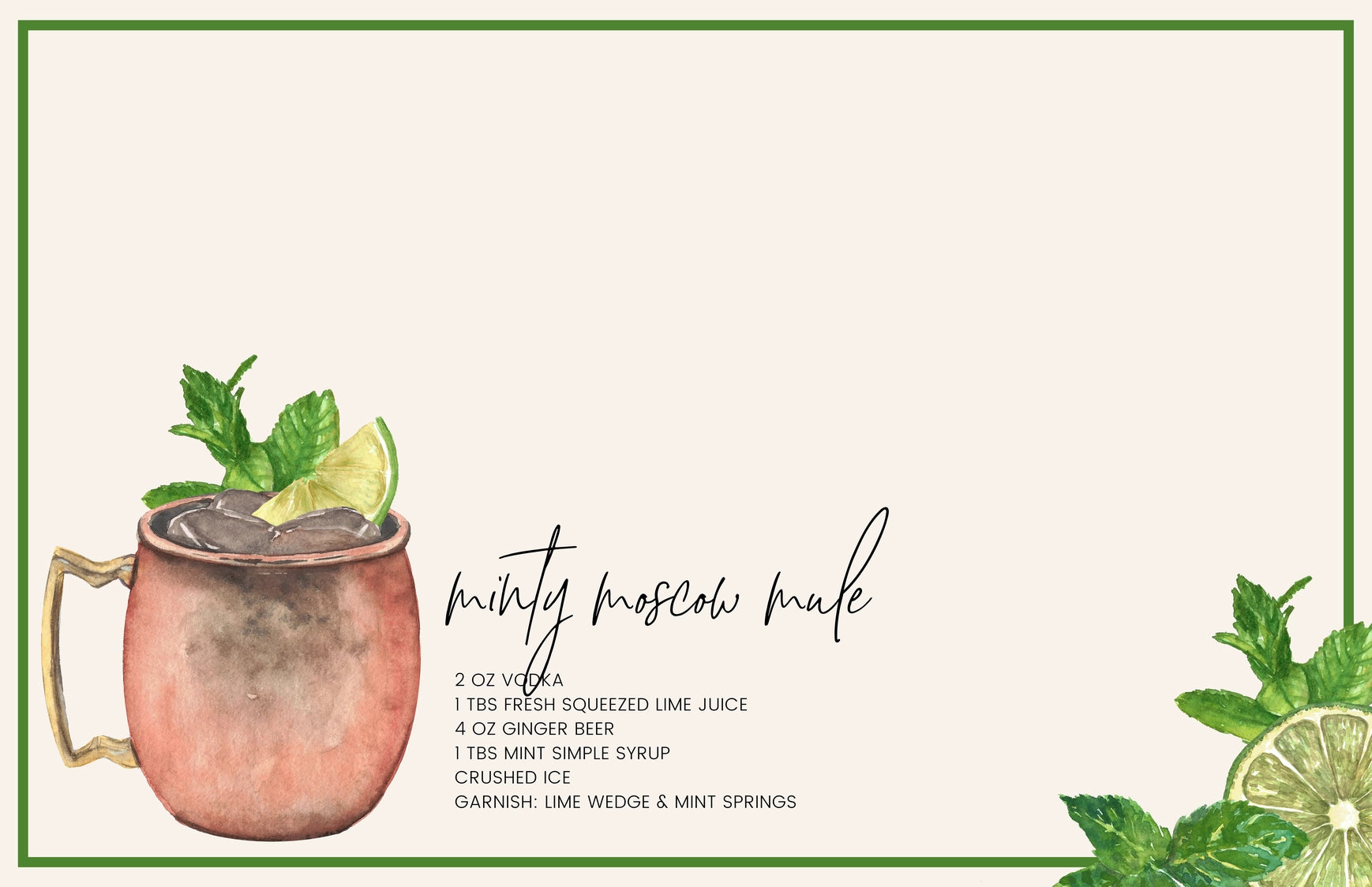 Interchangeable Tray Inserts - Cocktails Set of 10