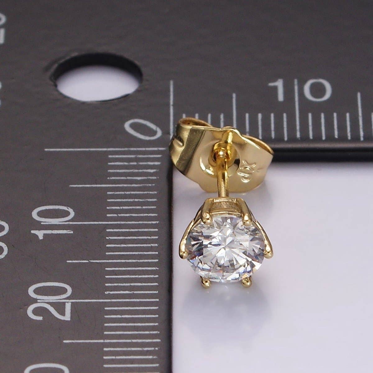 14K Gold Filled Round Bezel Minimalist Stud Earrings