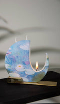 Flat Hand-Crafted 6" Round Candle - Claude Monet Water Lili