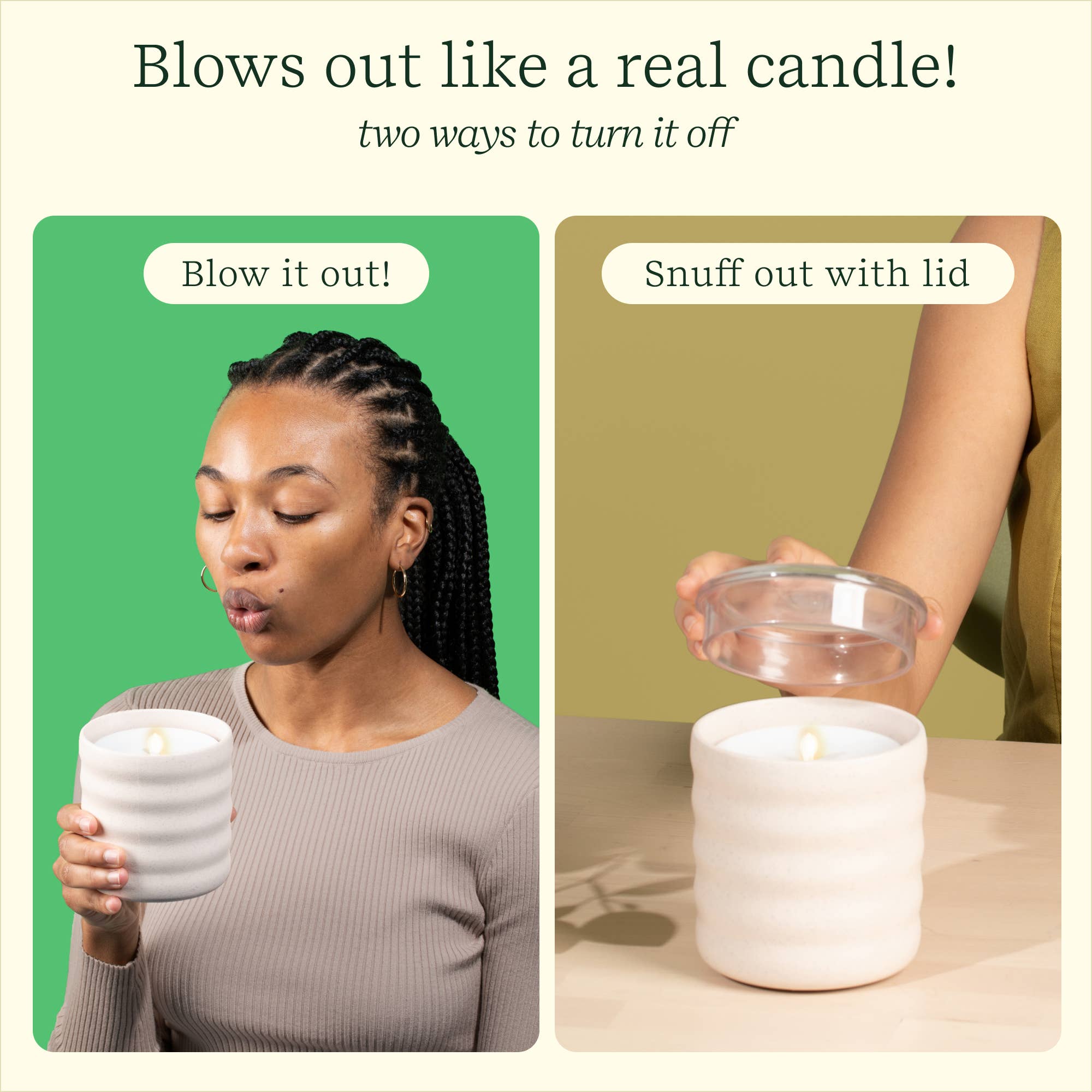 Flameless Candle Diffuser - Bubble (Cream)