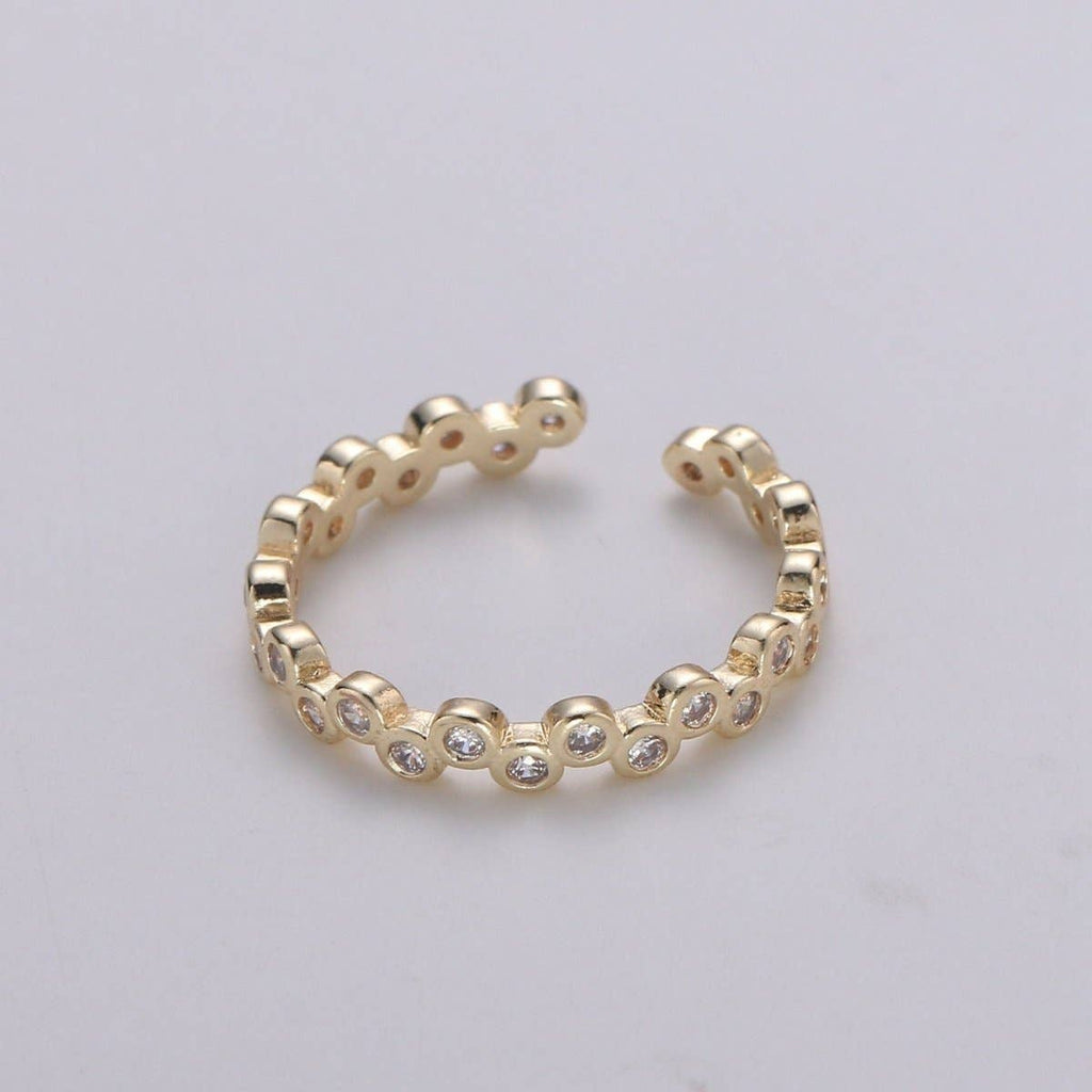 Dainty Gold cubic zirconia CZ bezel stacking ring
