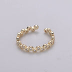 Dainty Gold cubic zirconia CZ bezel stacking ring