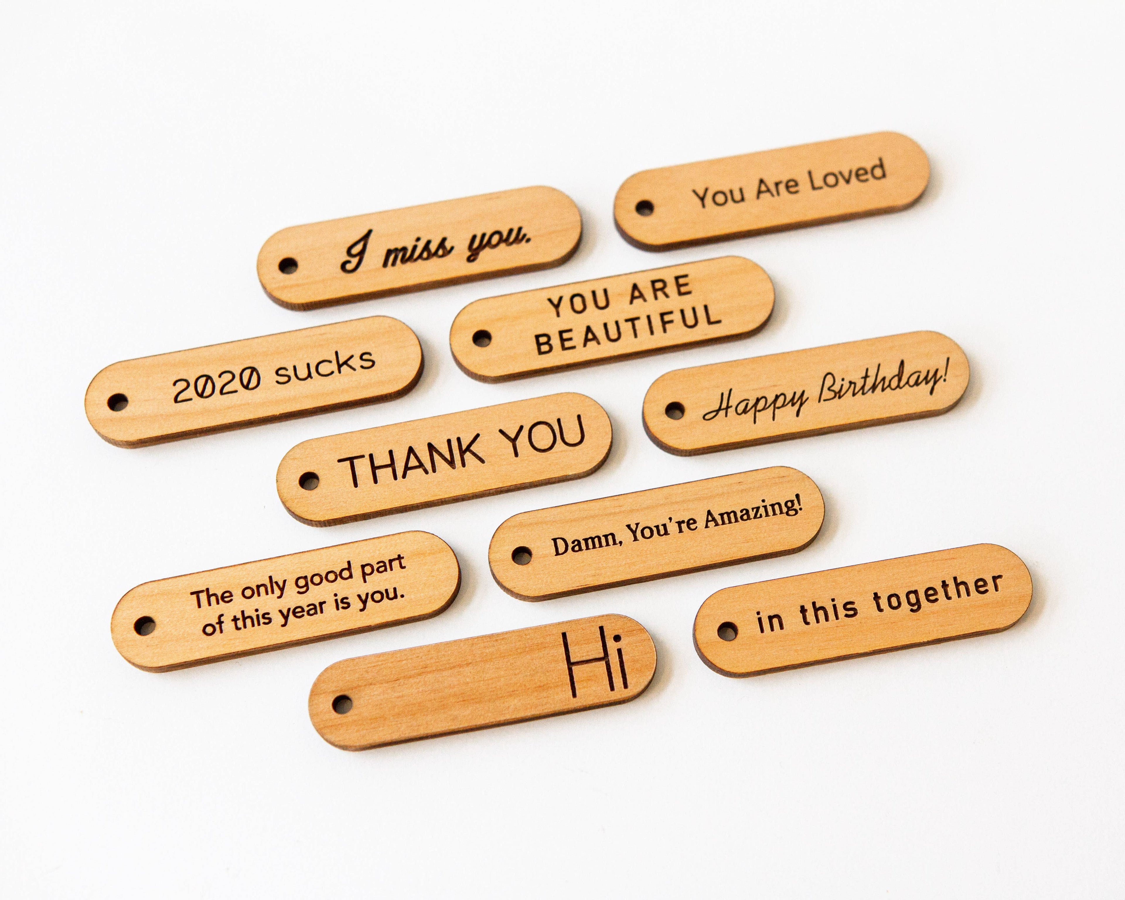 Mini Dried Floral Vases & Wood Gift Tag: Assorted Gift Tags / No boxes