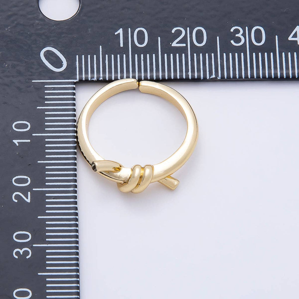 16K Gold Filled Minimalist Twisted Tied Knot Bow Ring