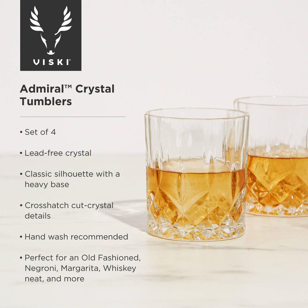Admiral™ Vintage Style Crystal Tumblers Set of 2
