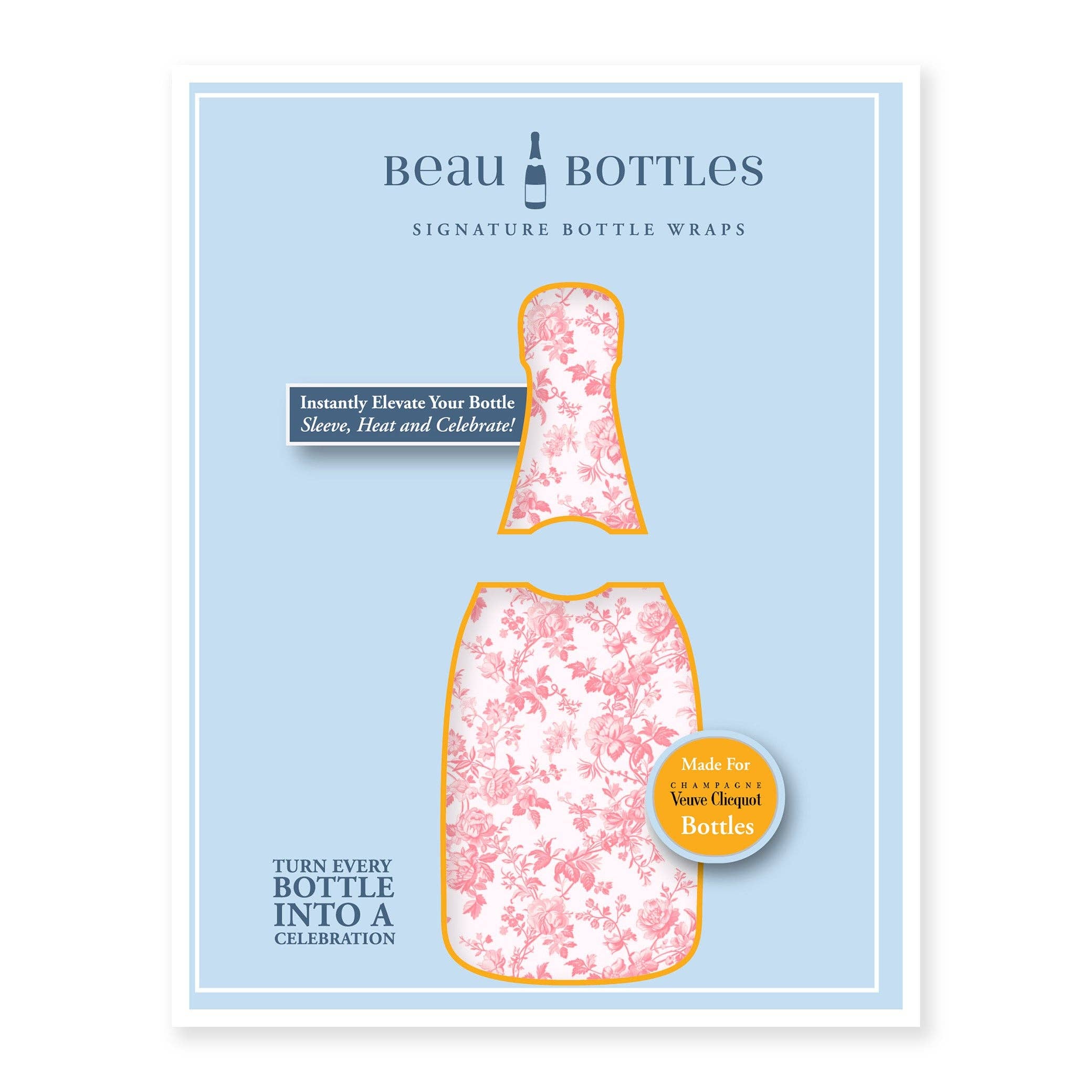 Bottle Wrap Grandmillenial Pink Floral - Champagne Collection