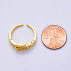 16K Gold Filled Micro Paved CZ Belt Buckle Ring