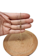 15.6'' Ready to Use 18K Gold Plated Bead Necklace Chain, Layering Beaded Chain, Dainty 1mm Bead Necklace w/Spring Ring