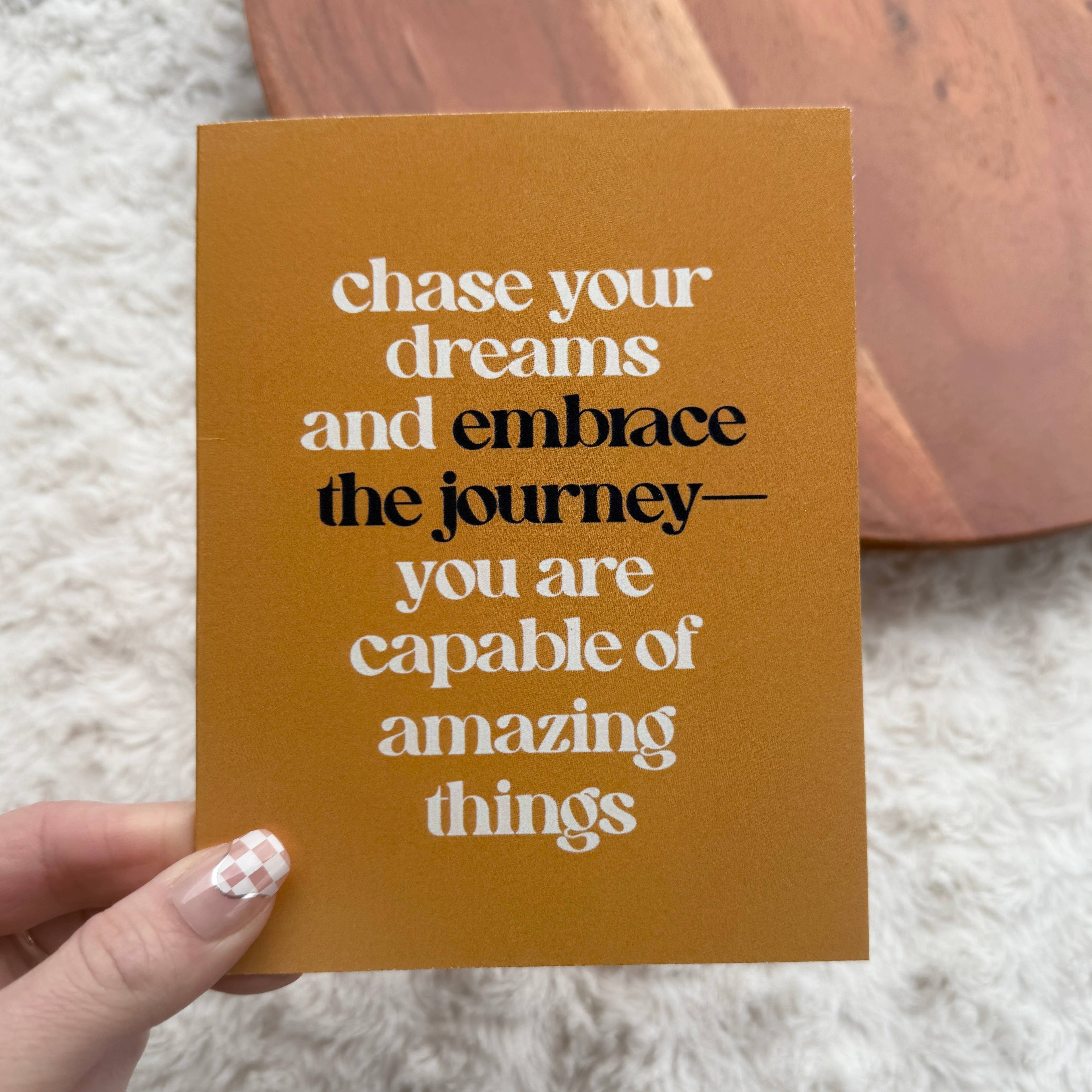 quotes for grad cards Chase your dreams..." Inspirational Graduation Card – The Everyday Rose