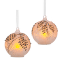 3.5"LED FRST PINECN ORN