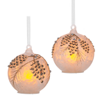 3.5"LED FRST PINECN ORN