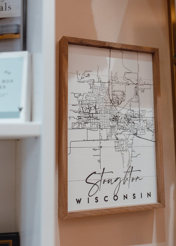 Stoughton WI Coordinates City State White: 10 x 16 x 1.5