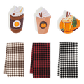 FALL TEA TOWEL/SPONGE SET