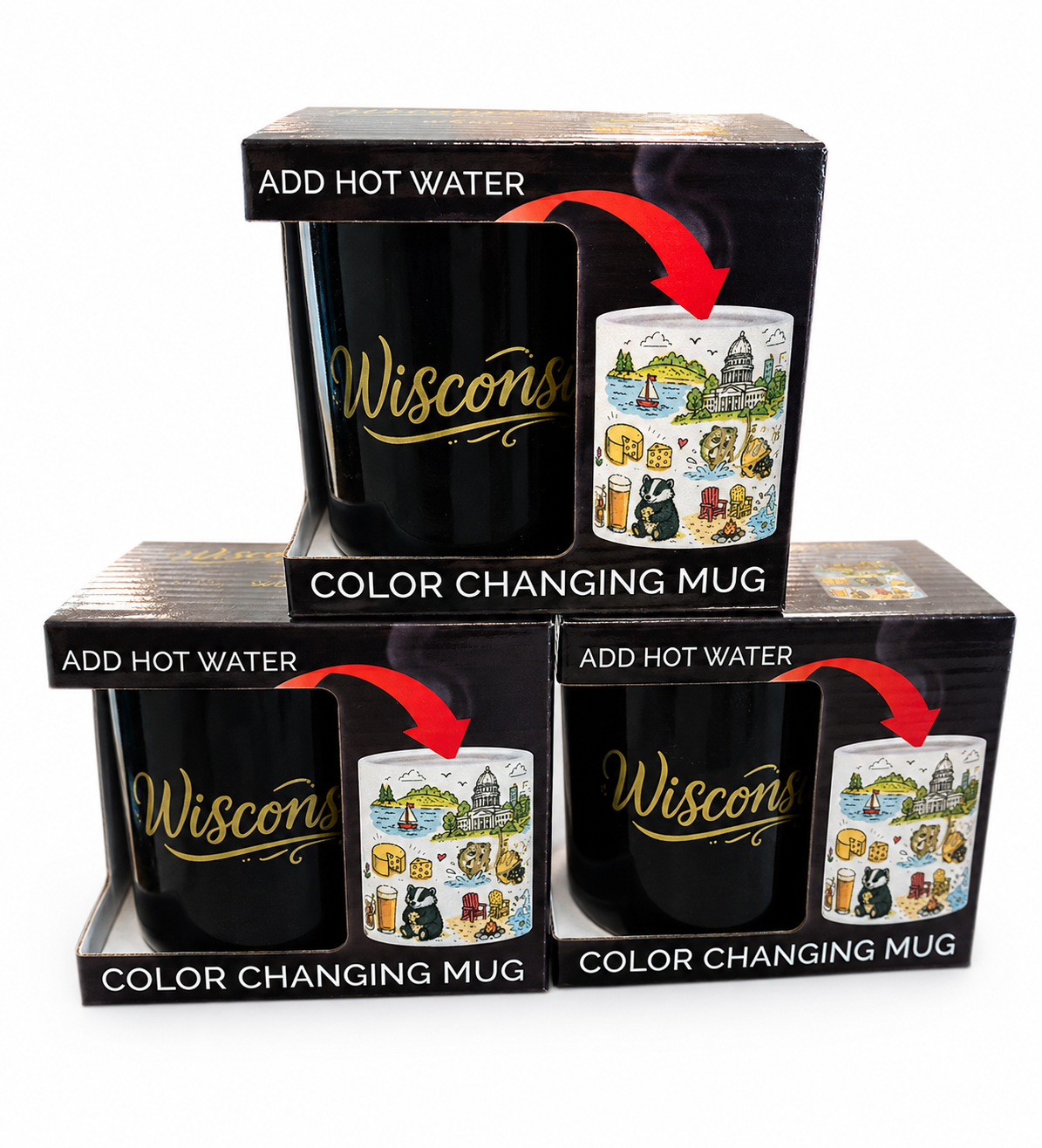 12 oz. Heat Activated Coloring Changing Wisconsin Mug