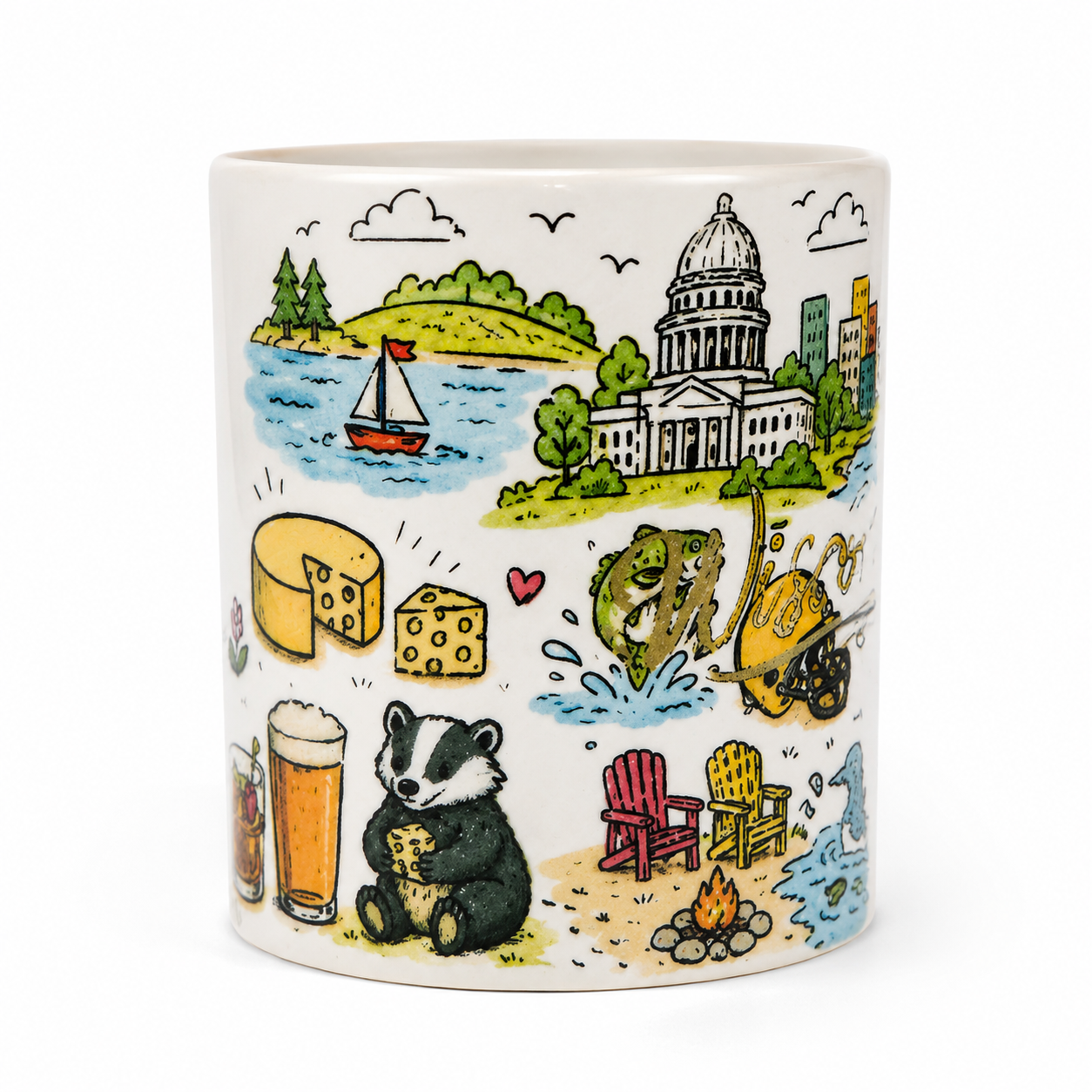 12 oz. Heat Activated Coloring Changing Wisconsin Mug