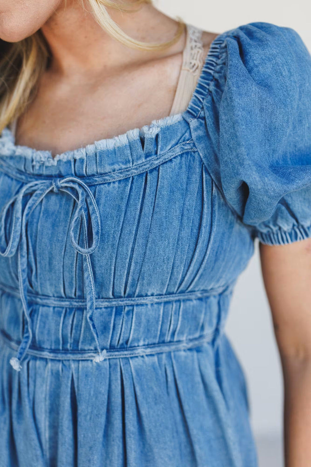 Washed Denim Romper (Denim)