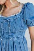 Washed Denim Romper (Denim)