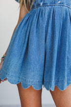 Washed Denim Romper (Denim)