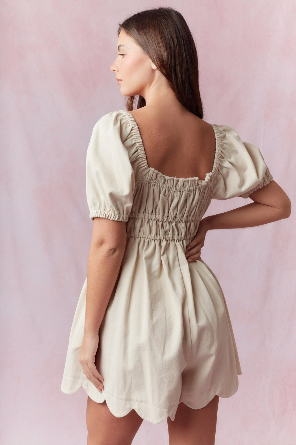 Washed Denim Romper (Denim)