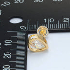 24K Gold Filled Teardrop Bezel Stud Earrings