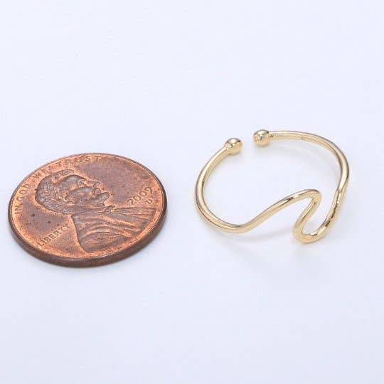 Minimalist Ring Silver Open Ring Wave Curvy Ring