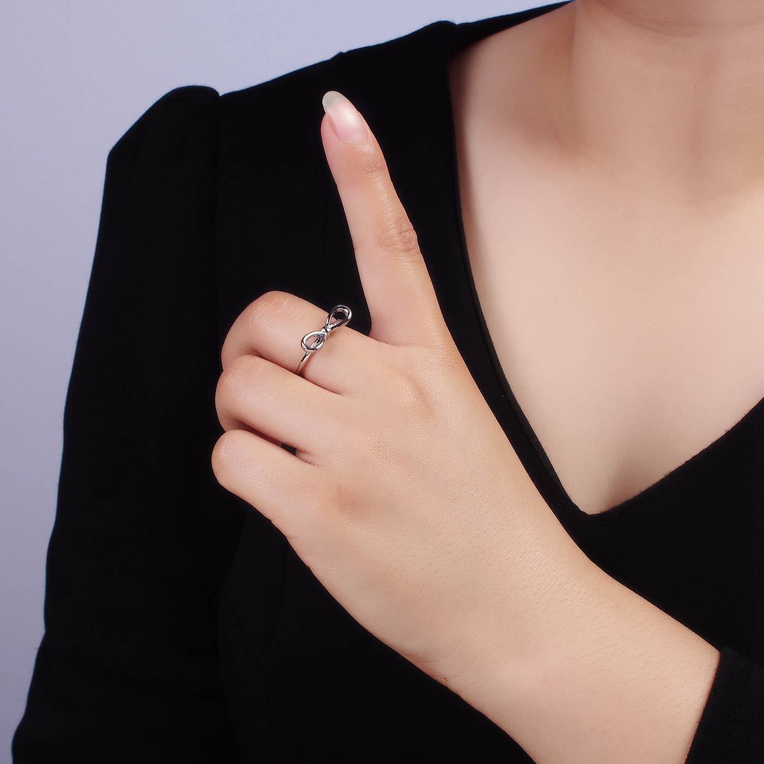 14K Gold Filled Minimalist Open Ribbon Bow Ring