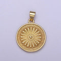 24k Gold Filled Round Coin Medallion Pendant
