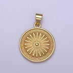 24k Gold Filled Round Coin Medallion Pendant