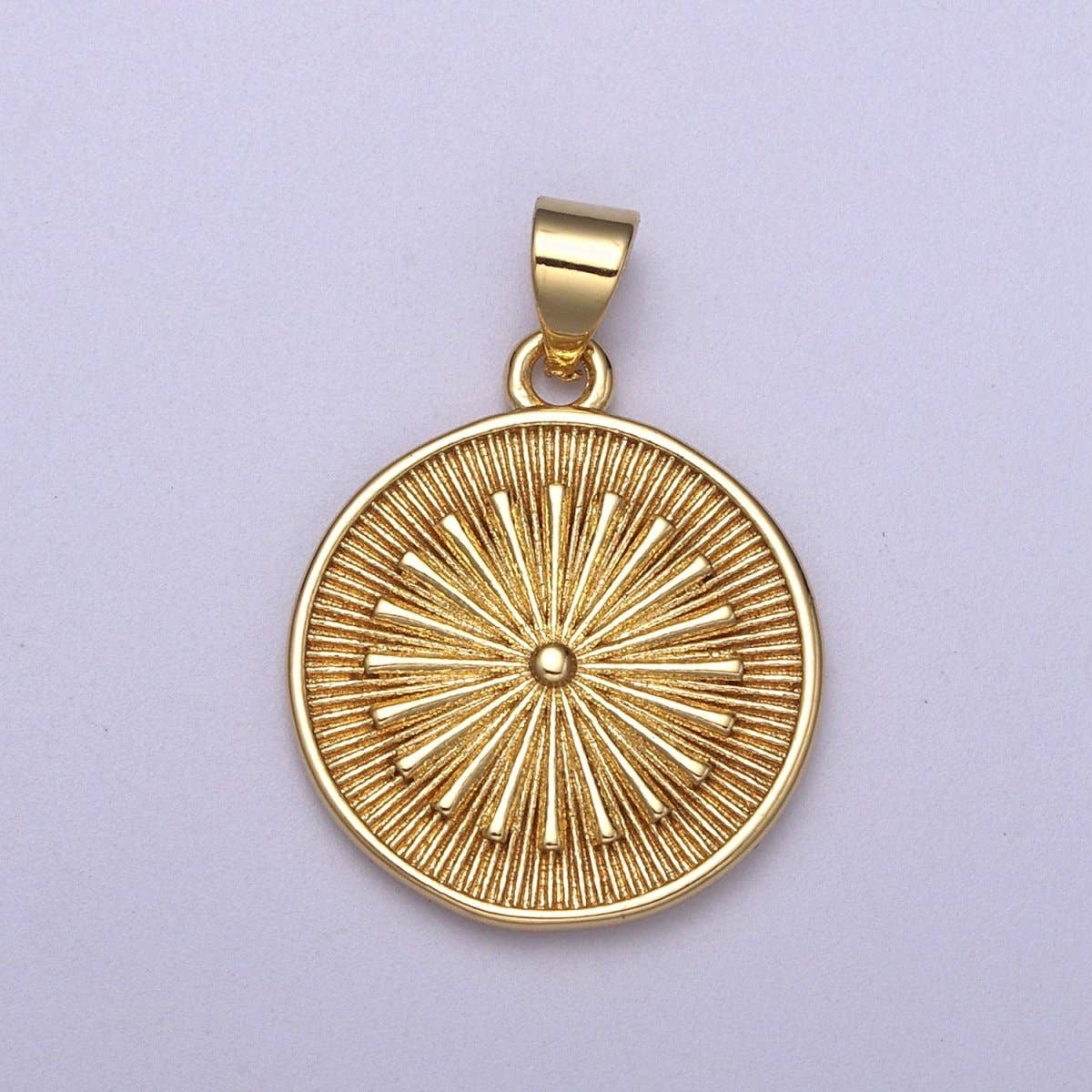 24k Gold Filled Round Coin Medallion Pendant