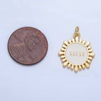 24K Gold Filled "11:11" Angel Number White Enamel Celestial Sun Flower Charm