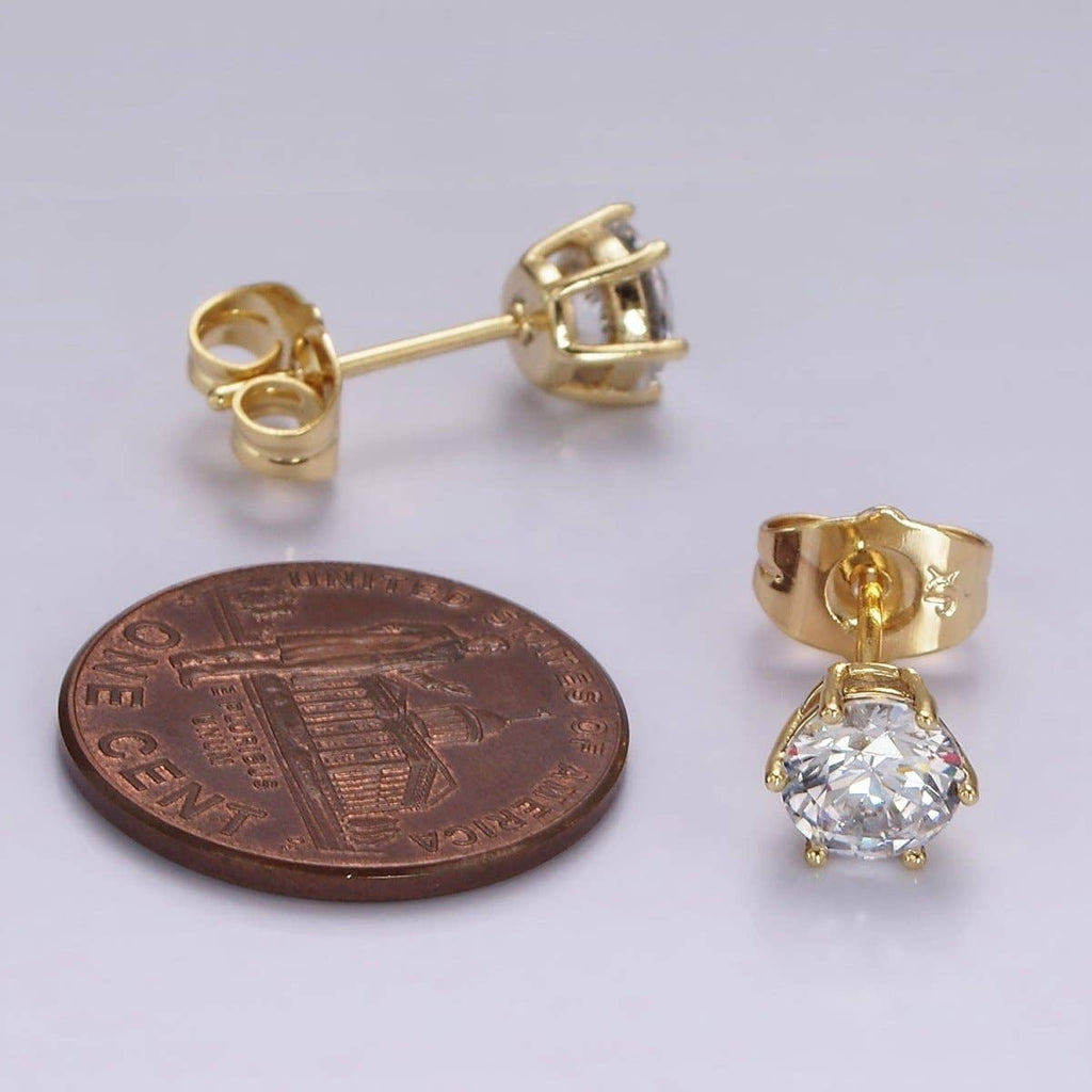 14K Gold Filled Round Bezel Minimalist Stud Earrings