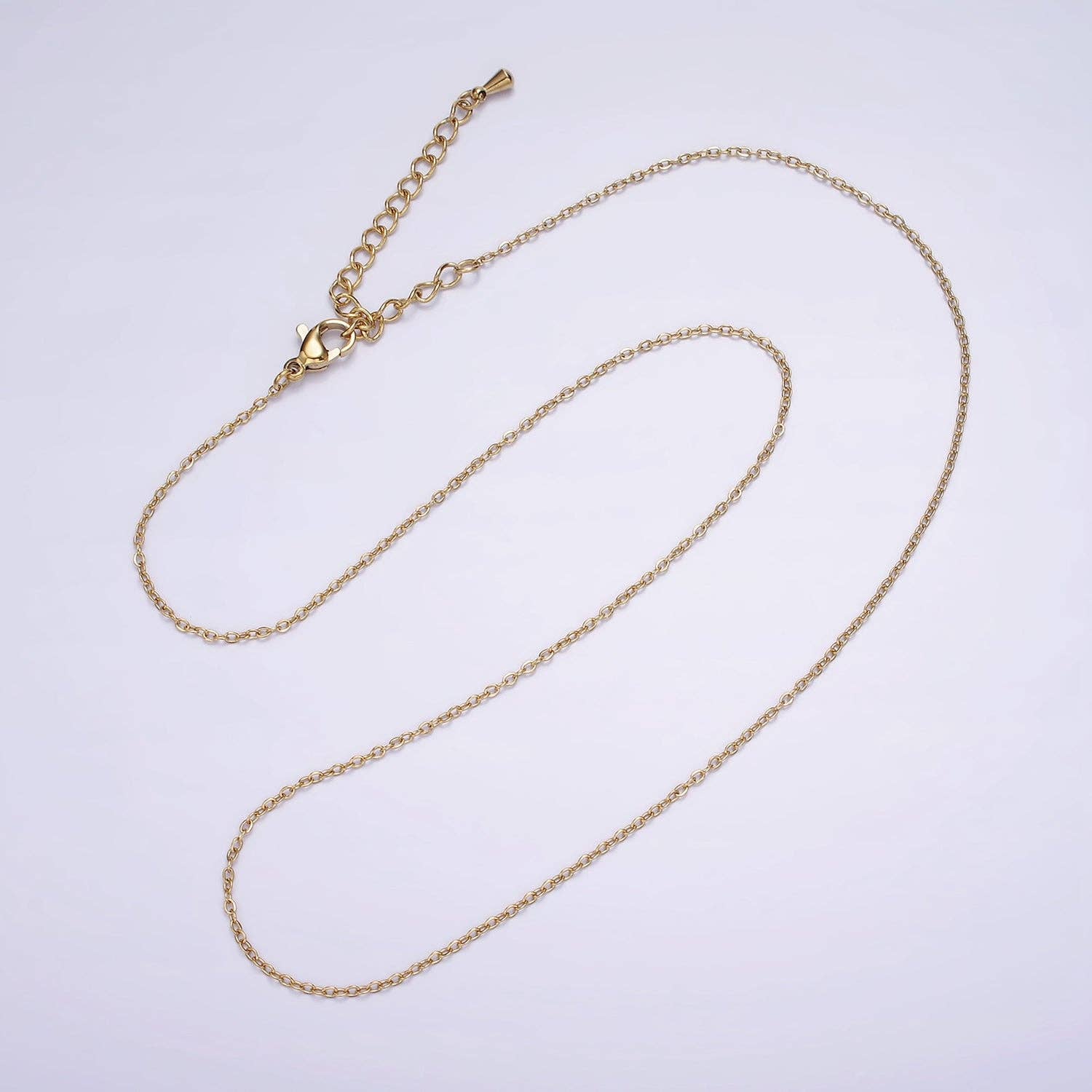 18" 16K Gold Filled 0.7mm Dainty Cable Layering Chain Necklace