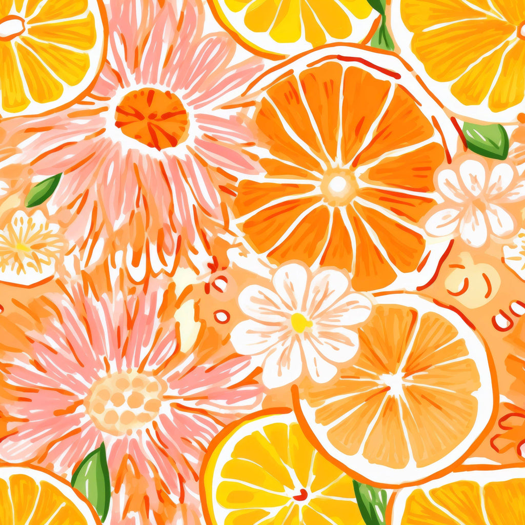 Bottle Wrap Preppy Watercolor Oranges - Champagne Collection