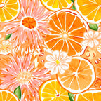 Bottle Wrap Preppy Watercolor Oranges - Champagne Collection