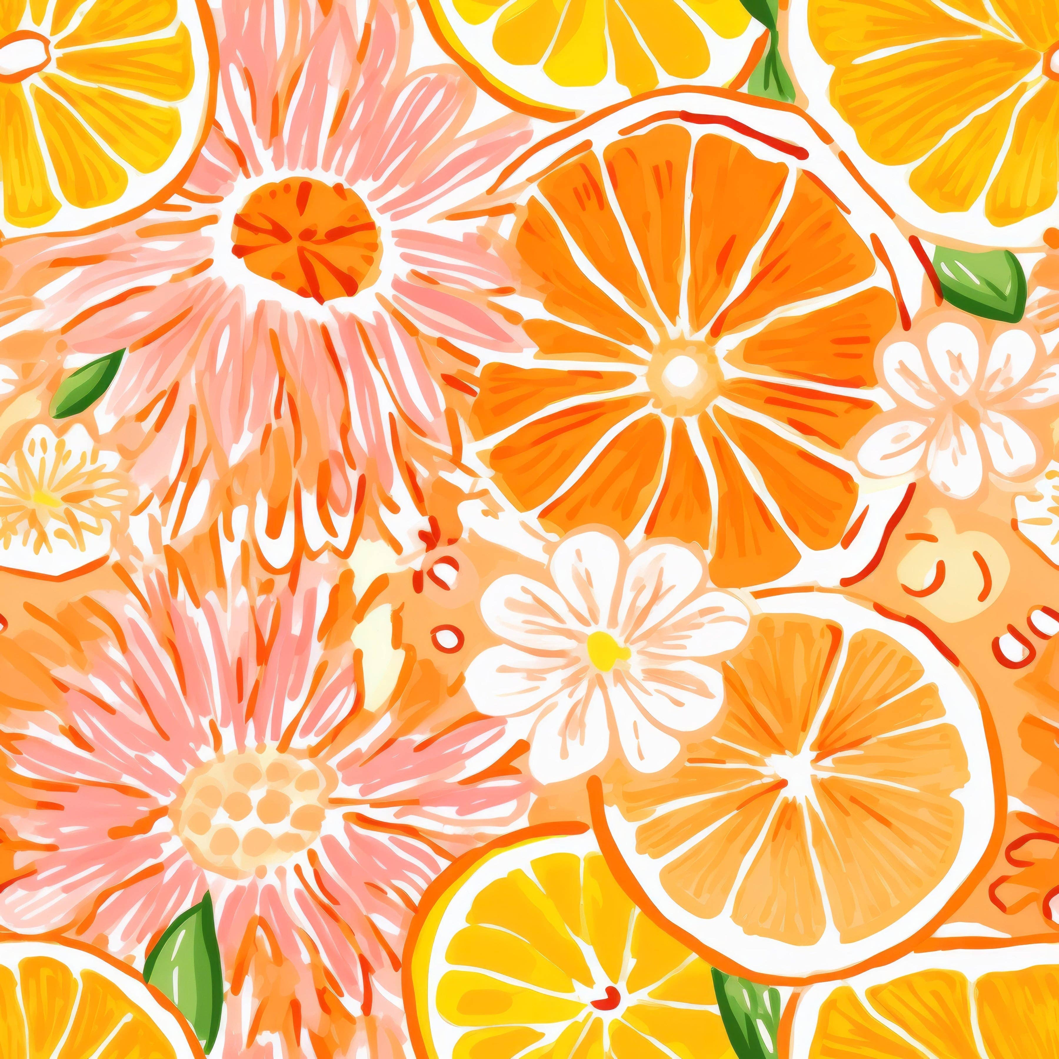 Bottle Wrap Preppy Watercolor Oranges - Champagne Collection