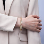 16K Gold Filled 9mm Minimalist Panther Chain Statement 7 Inch Bracelet