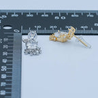 Clear CZ Baguette Pearl Cluster Drop Stud Earrings in Silver