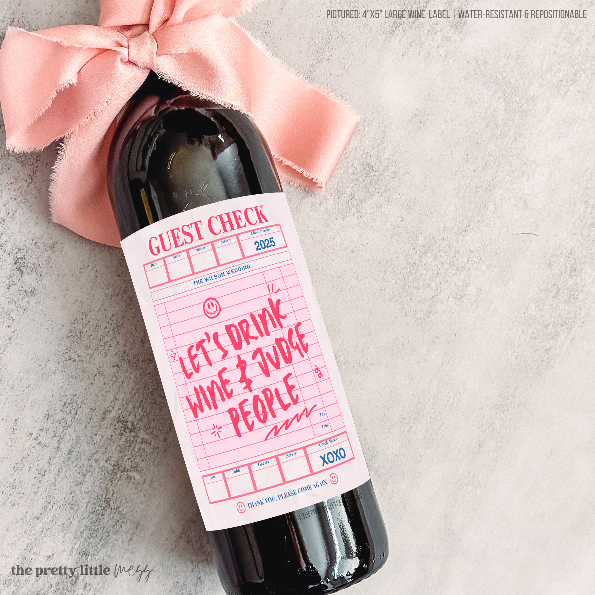 Let's Drink Wine and Judge People Wine Label