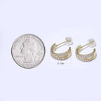 Dainty Gold Hoop Earring Micro Pave Hoop Stud Earring