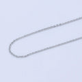 15.5'' Ready to Use Silver/White Gold Cable Link Necklace